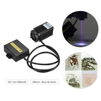 

12V Engraving Module Blue Violet Engraving Machine High-power 500mW Dot 405nm Focal Adjustable Focusable for 3D Printer
