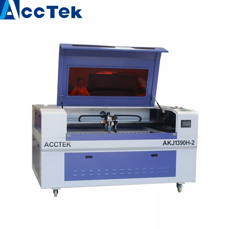 AccTek новый лазерный резак AKJ1390H Двойные головки металлические части лазерная