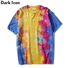 Dark Icon Foil Paint Splatter Tie Dyeing T-shirt Men Round Neck Street Men's Tshirts Casual Tee Shirts Man Top Dark Icon Foil Paint Splatter Tie Dyeing T-shirt Men Round Neck Street Men's Tshirts Casual Tee Shirts Man Top