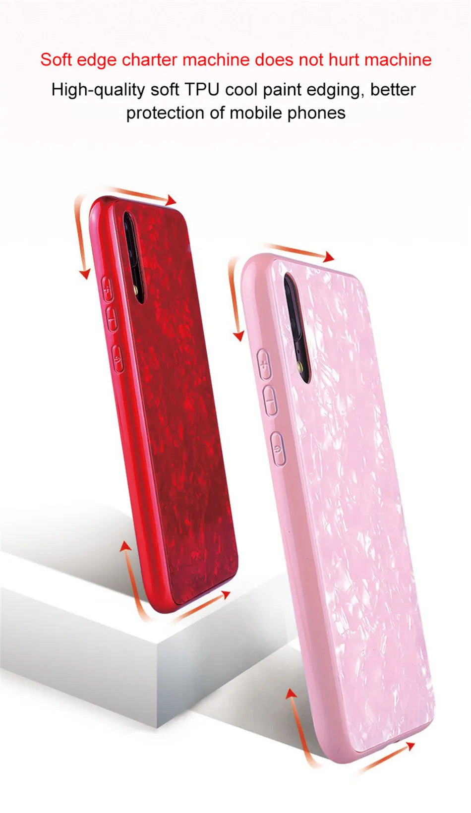 Luxury Tempered Glass Shell Pattern Phone Case For HUAWEI P20 Pro Hard PC Soft TPU Back Cover For HUAWEI P20Pro Anti-knock Capa (3)