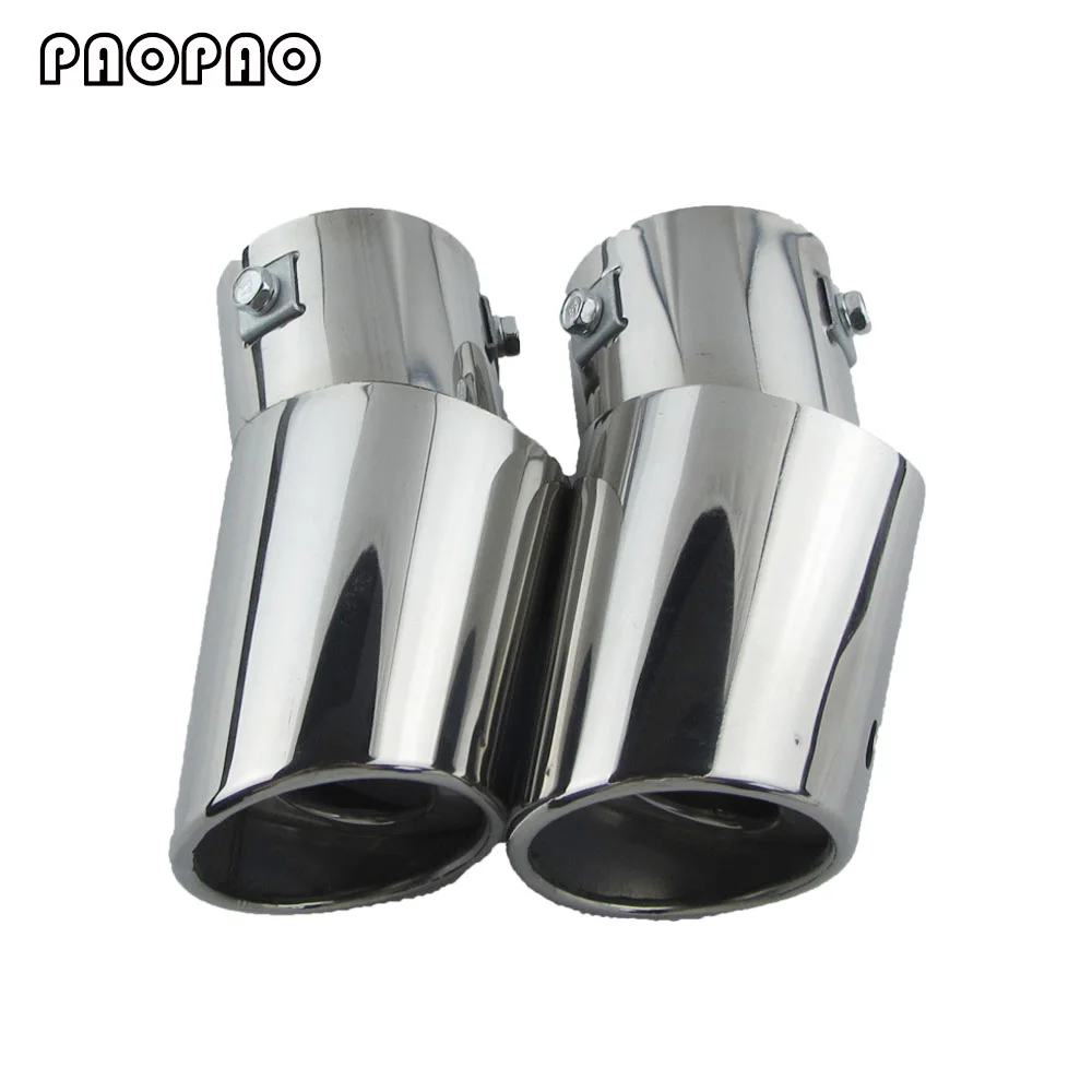 

1PCS Universal Car Auto Exhaust Muffler Tip Stainless Steel Pipe Chrome Trim Modified Car Rear Tail Throat Liner Accessories