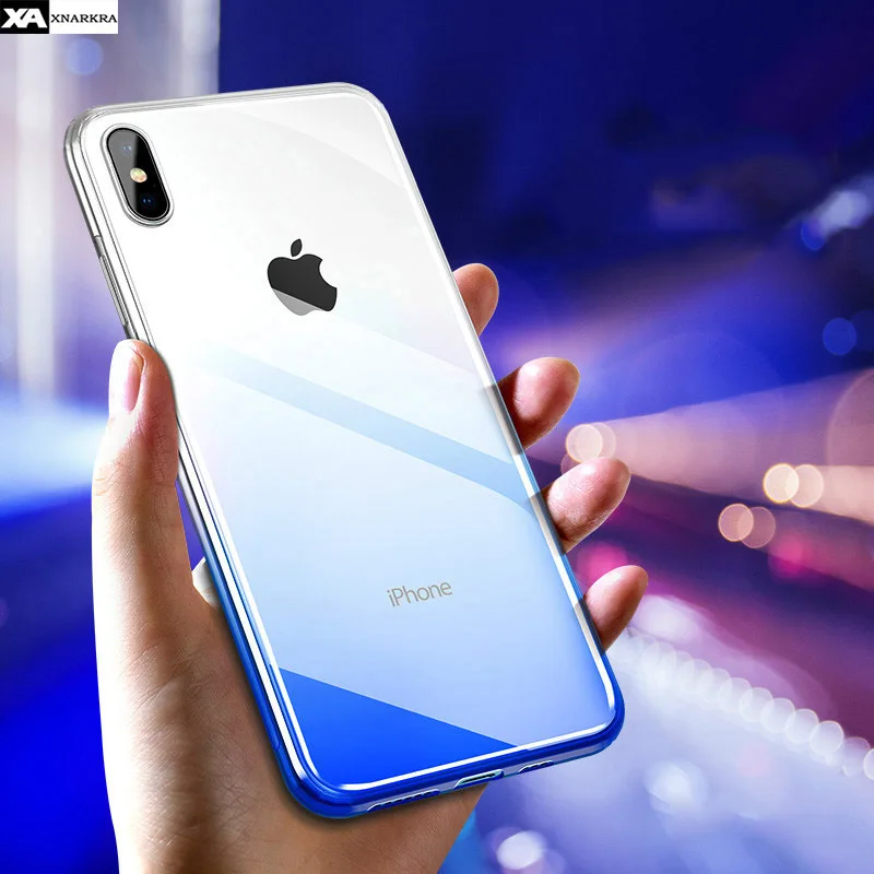 

Gradient Clear TPU Case For iPhone XS MAX XR X Ultra-thin Transparent Silicon Soft Phone Cases Cover For iPhone 7 8 6 S 6S Plus