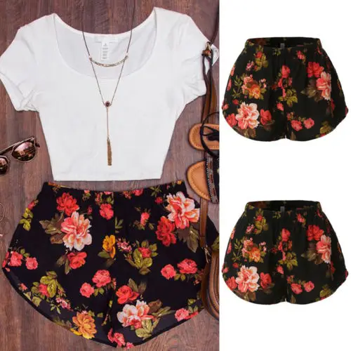 Fashion-Women-Short-Pants-Casual-Printed-Sports-Short-Summer-Beach-Hot-Pants