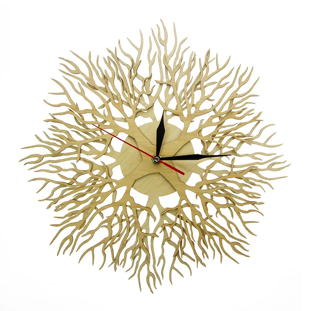 Lasered Engraved Wood Forest Masterpiece Tree of Life Wall Clock