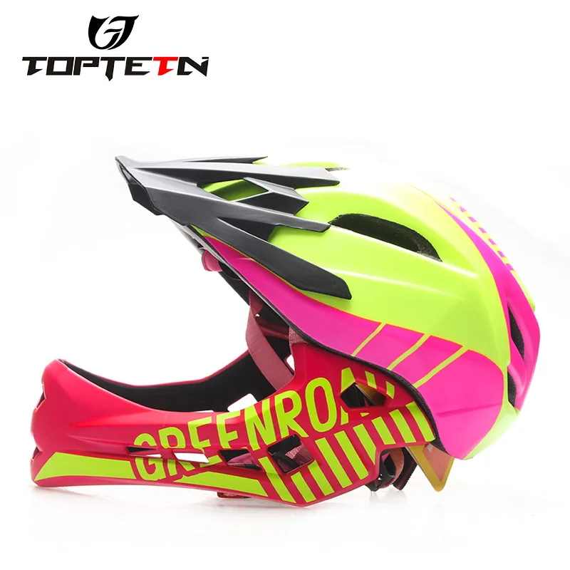 TOPTETN Cycling Bike Bicycle Full Covered Child Helmet EPS Parallel Car Motorcycle Children 2 In 1 Sport Safety Helmets | Спорт и