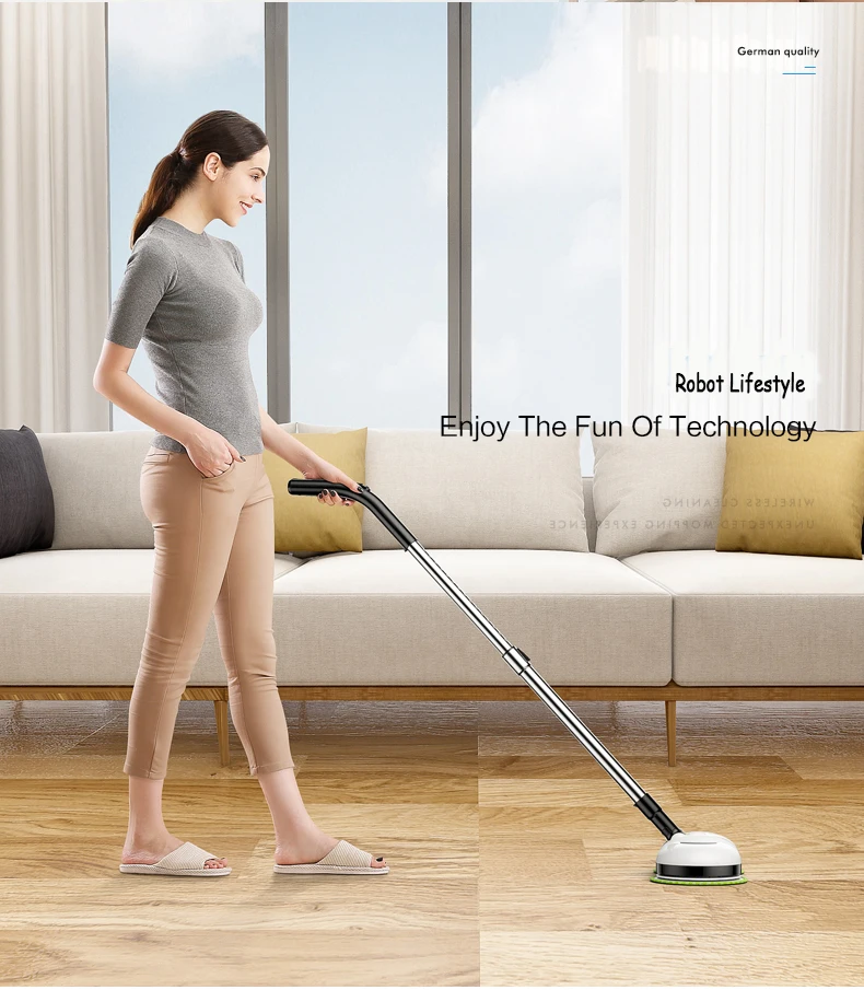 F528A Handheld Corless Electric Floor Mop Water Spay Mop Wiper Washer Floor Waxer LED Light