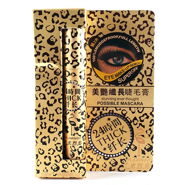 

Newest 3D Fiber Black Curling Long Eye Lashes Mascara Naturally Leopard Mascara Women Lady Beauty