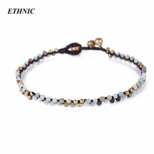 Слоев ножной браслет ручной работы крошечный из бисера Камень воск браслет-цепочка на лодыжку для женщин ножной браслет на ногу