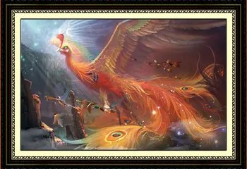 

CAMMITEVER Crafts Cross Stitch Embroidery Mosaic 3D Diamond Home Decor Wall Sticker Diy 5d Diamond Painting Golden Phoenix