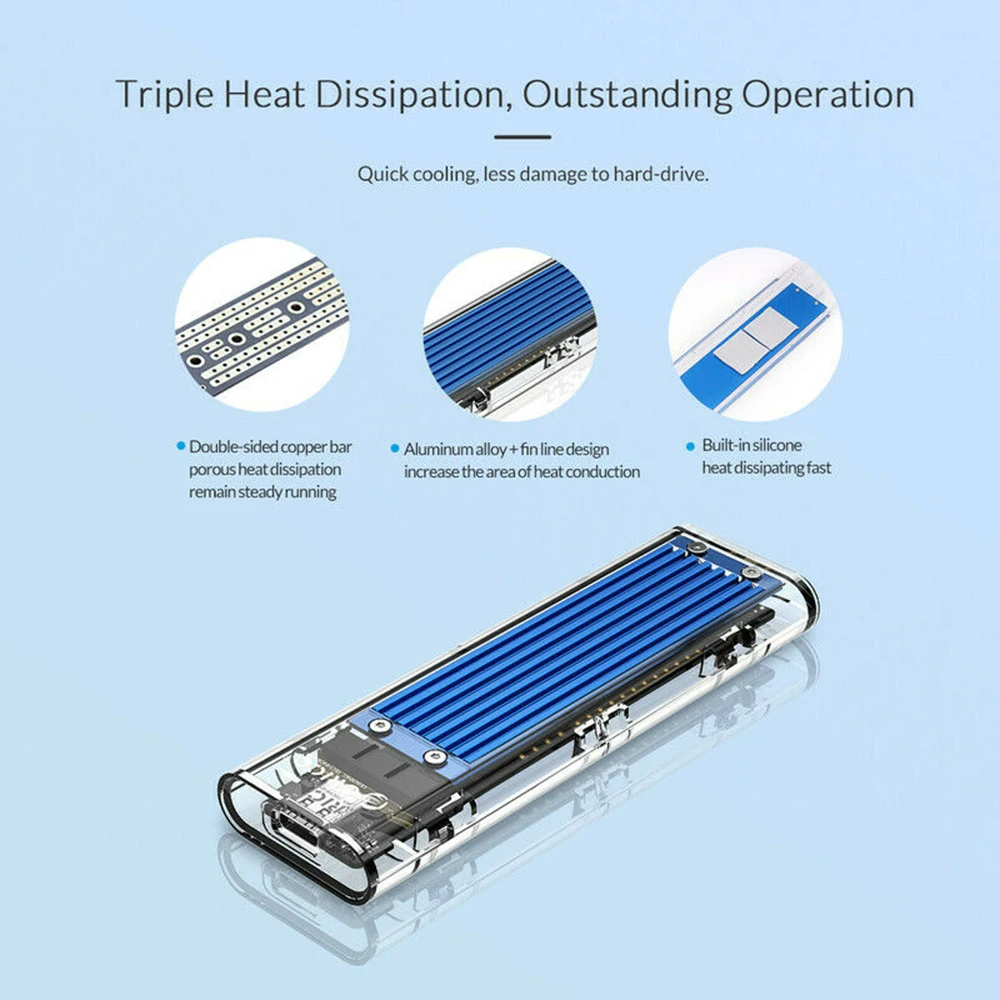  2019 nueva carcasa HDD de alta calidad USB3.1 Gen2 tipo c m2 NVME SSD para Windows Mac