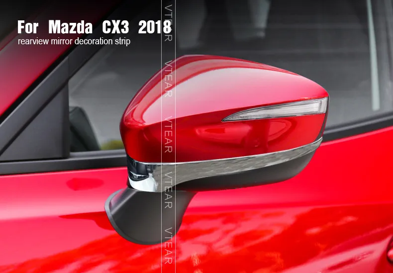 Vtear для Mazda CX-3 CX3 хромированная Автомобильная дверь боковое зеркало заднего вида полоса накладка наружное Украшение Аксессуары