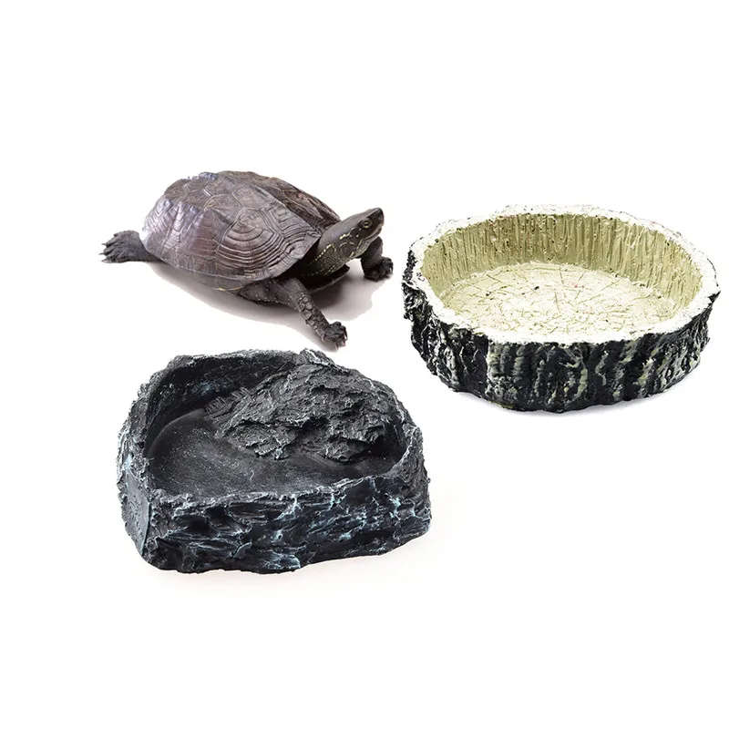 

Resin Made Reptile Natural Bowl Water Dish Food Reptile Bowl