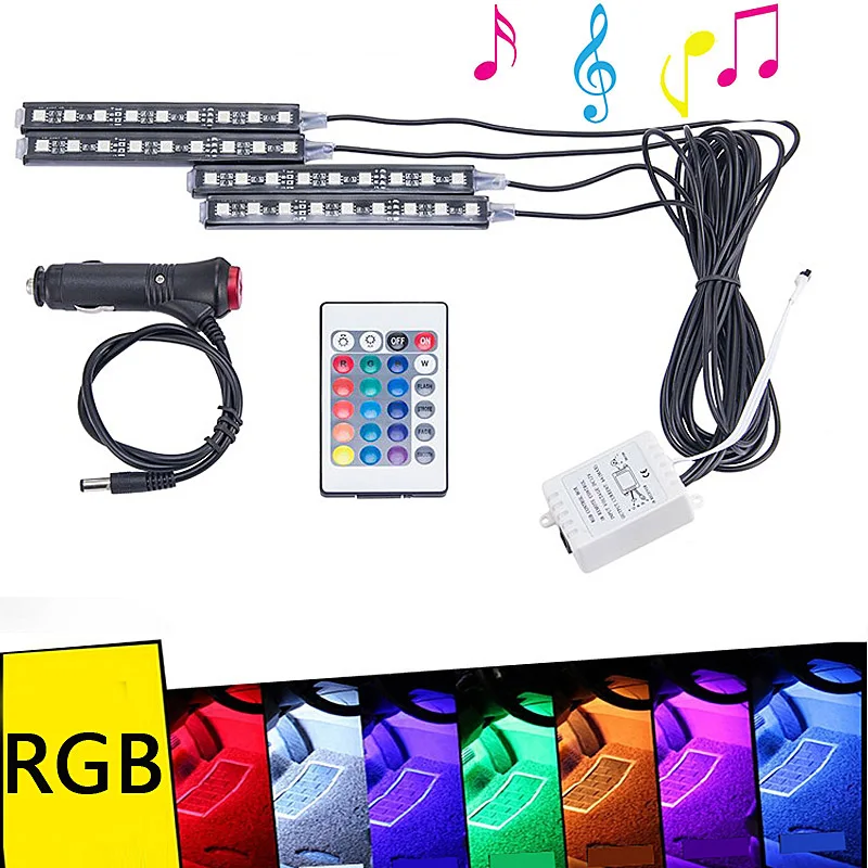 Светодиодный прожектор 4x RGB 9 7 цветов водонепроницаемый напольный светильник для