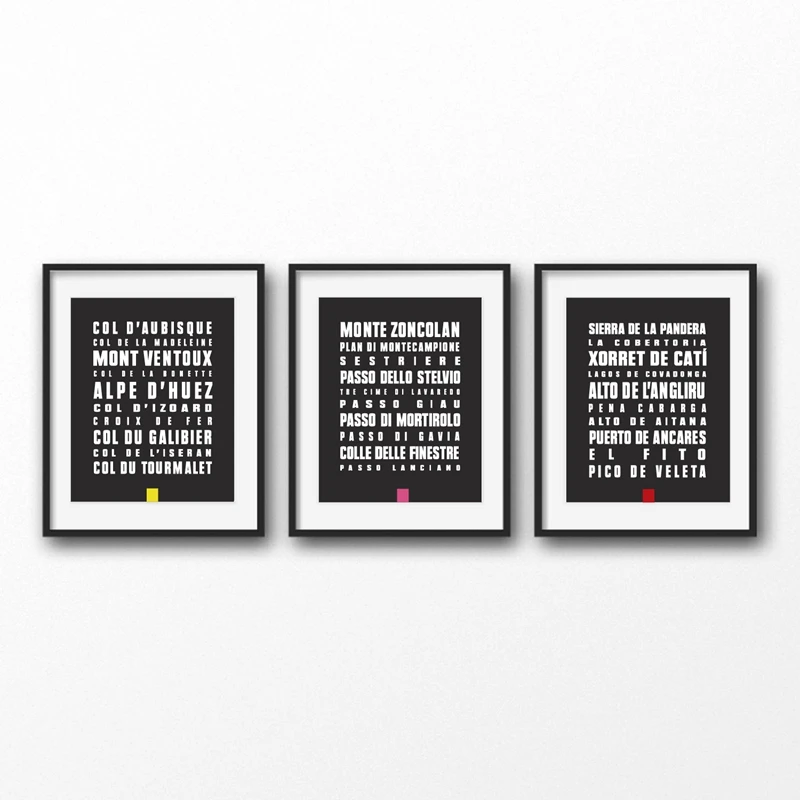 climbs of the Tour Prints