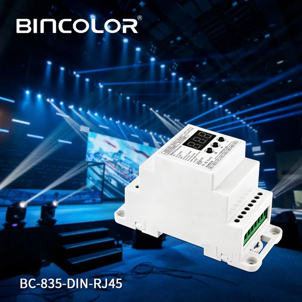 BC-835-Din-RJ45 din-рейка 5Ch CV ШИМ Dmx512/1990 Декодер контроллер для светодиодной полосы света LampDC12-24V вход 5A X 5Ch выход