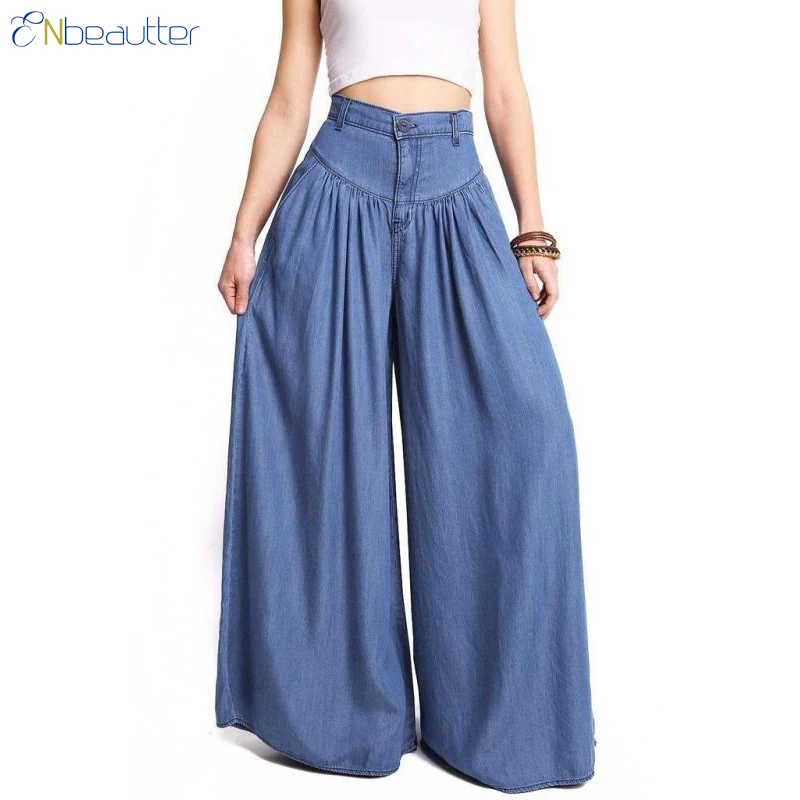 ENbeautter Plus Size Wide Leg Pants Women Summer H...