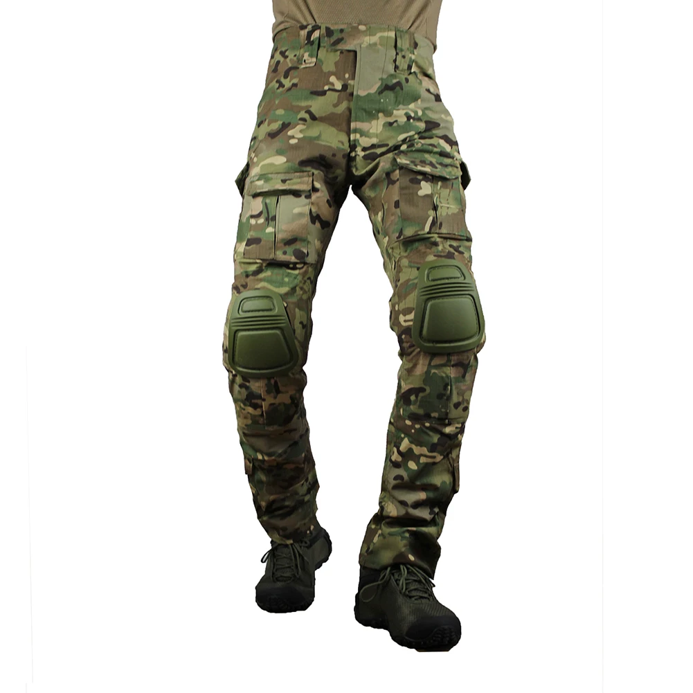 

Multicam Camouflage Militar Tactical Pants Army Military Uniform Trouser Airsoft Paintball Combat Cargo Pants With Knee Pads