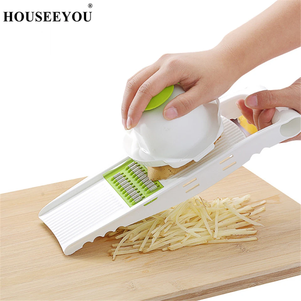 HOUSEEYOU Kitchen Tool Mandoline Slicer with 5 In 1 Function Stainless