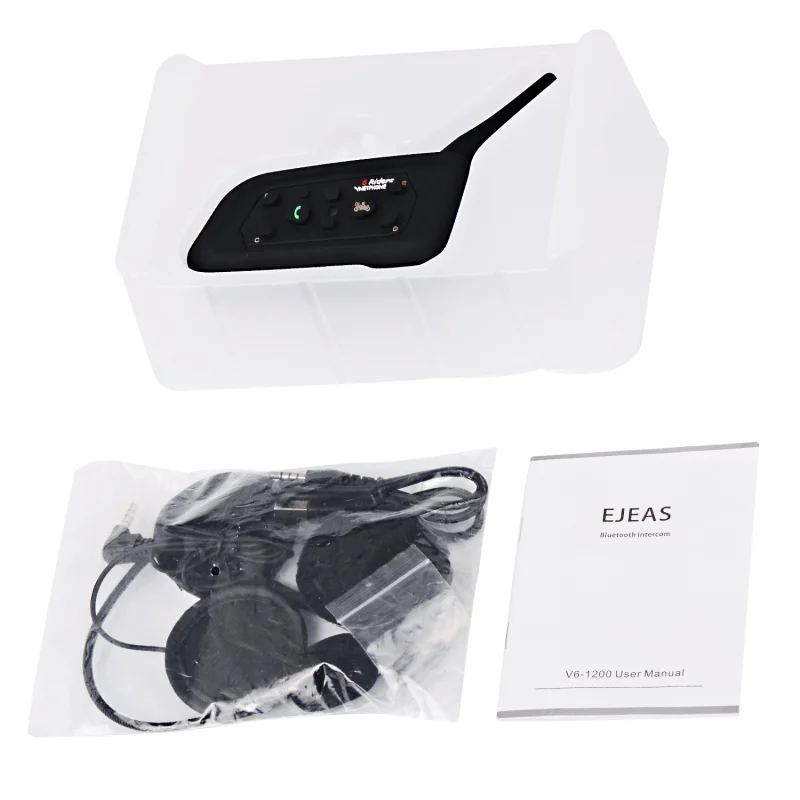 

2PCS Lexin R6 Motorcycle Bluetooth Helmet Headsets Intercom for 6 Riders BT Wireless Interphone MP3 Headphones