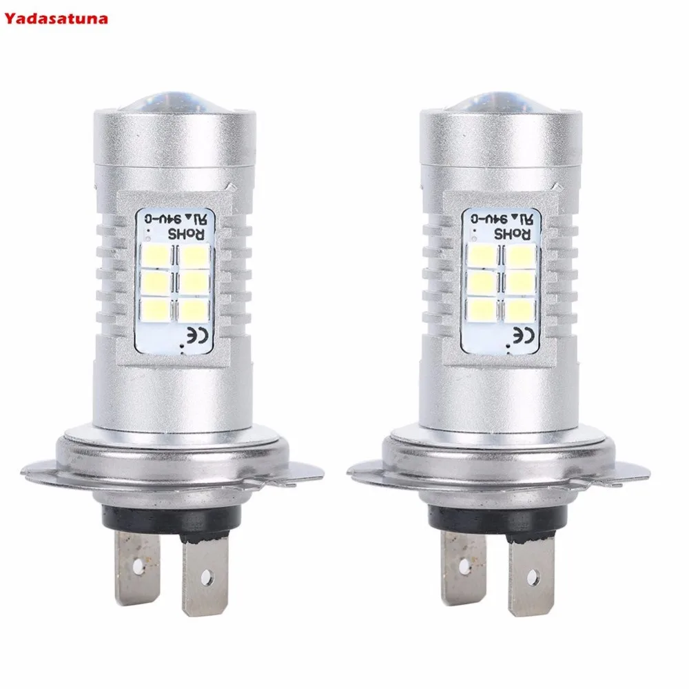 2Pcs Super Bright H7 DRL Fog Light Replacement 2835 21SMD Led Car