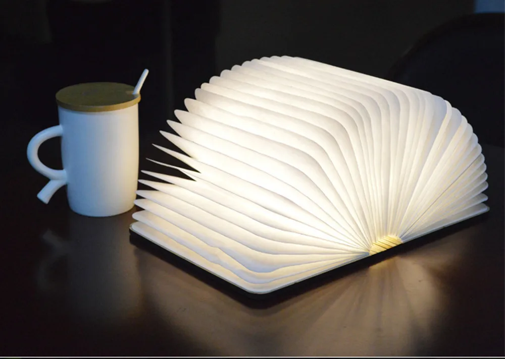 SuperNight Folding LED Book Lamp Wooden Waterproof USB Rechargeable LED Night Light Decoration for Home Bedroom Table Lamp (21)