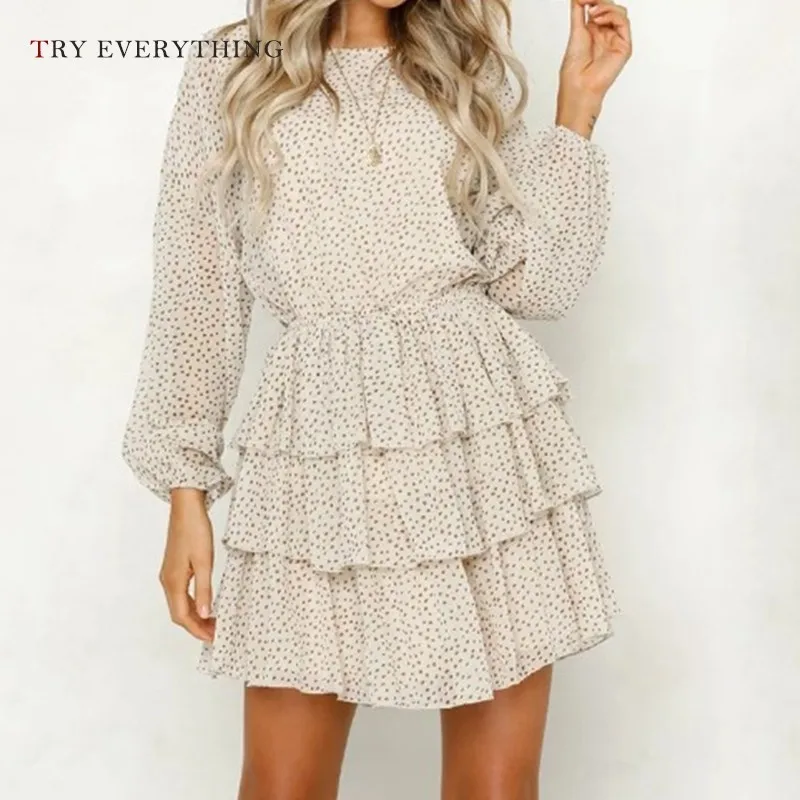 

Polka Dot Dress Women Summer Dress 2019 White Ruffles Beach Dress A Line Short Casual Dresses Ladies Women Dress Korean Style