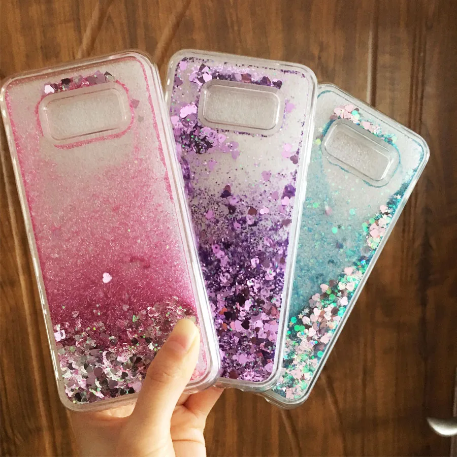 Liquid phone case sFor Funda Samsung S8 case For Coque Samsung galaxy S8 plus case Glitter Dynamic Sand Soft TPU Back cover cases-for-s8+
