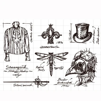 

ZFPARTY Steampunk Transparent Clear Silicone Stamp/Seal for DIY scrapbooking/photo album Decorative card making