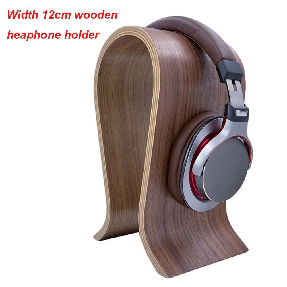 JIINSERTA U Shape Wooden Headphones Stand Holder Universal for Sony Headset Desk Display Shelf Rack Hanger Stand Bracket