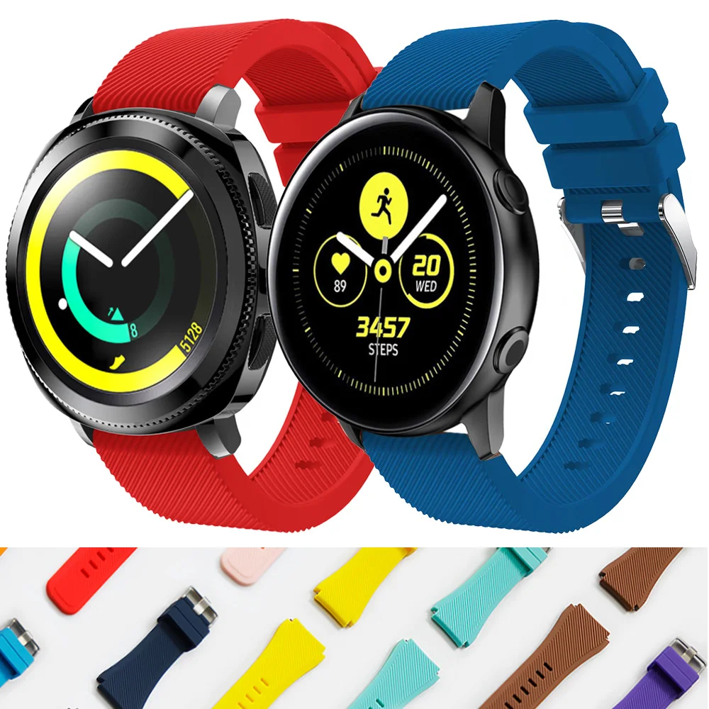 

For Samsung Gear S2 S4 Galaxy Watch 42mm Silicone Watch Band Strap 20mm Correa Pulseira Bracelet Gear Sport Galaxy Watch Active