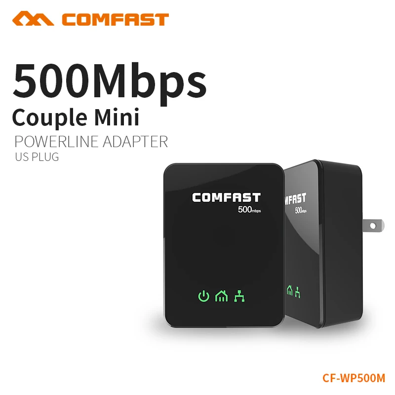 COMFAST 500Mbps Nano PowerLine Adapter Kit HomePlug AV PLC with
