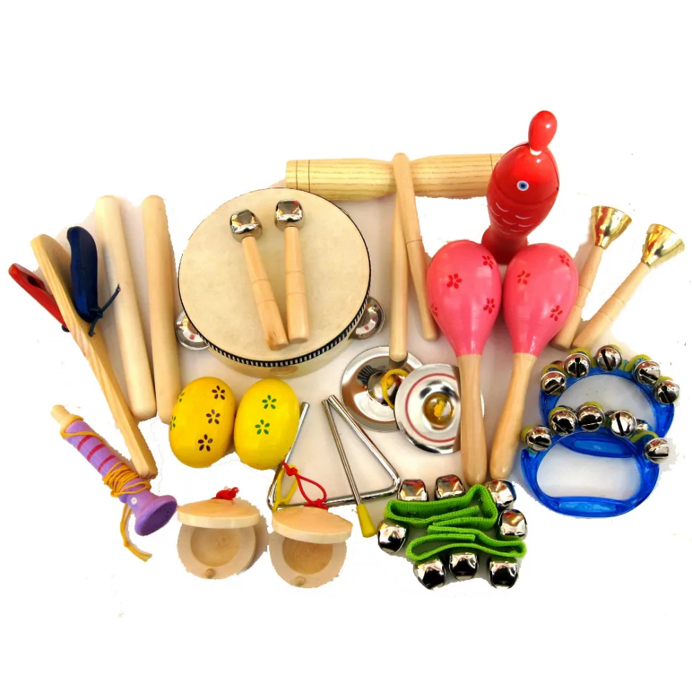 Set RETYLY Giocattoli Set di Strumenti Musicali Orff Band Rhythm Kit Tamburello Maracas Nacchere Handbells Harmonica per Children 8PZ Set RETYLY Giocattoli Set di Strumenti Musicali Orff Band Rhythm Kit Tamburello Maracas Nacchere Handbells Harmonica per Children 8PZ
