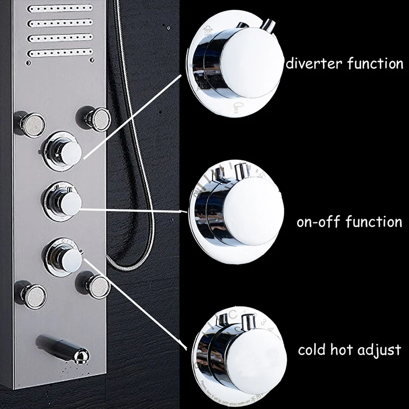 Матовый никель светодиодный светильник дождь водопад душевая панель кран тела массажные струи смеситель для душа латунь излив на ванну душ колонна башня