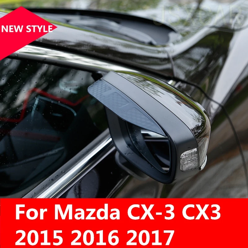 

Car Styling Carbon rearview mirror rain eyebrow Rainproof Flexible Blade Protector For Mazda CX-3 CX3 2015 2016 2017