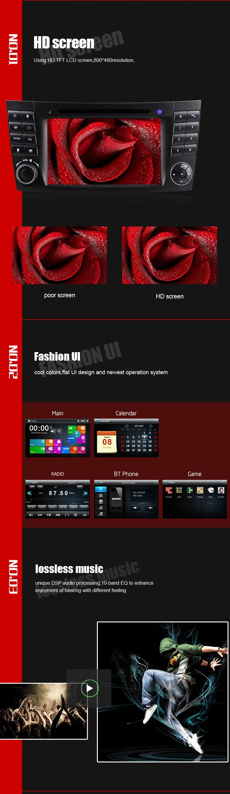Sale Eunavi 2 Din Car DVD Radio Player GPS navigation for Mercedes/Benz W211 W219 W463 CLS350 CLS500 CLS55 E200 E220 E240 E270 E280 3