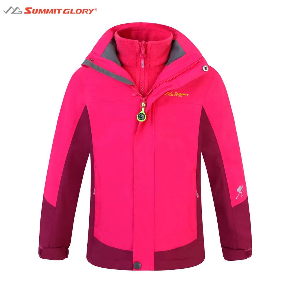 Children Girls 2pcs/SET Hooded Jackets Summit Glory Winter New 2017