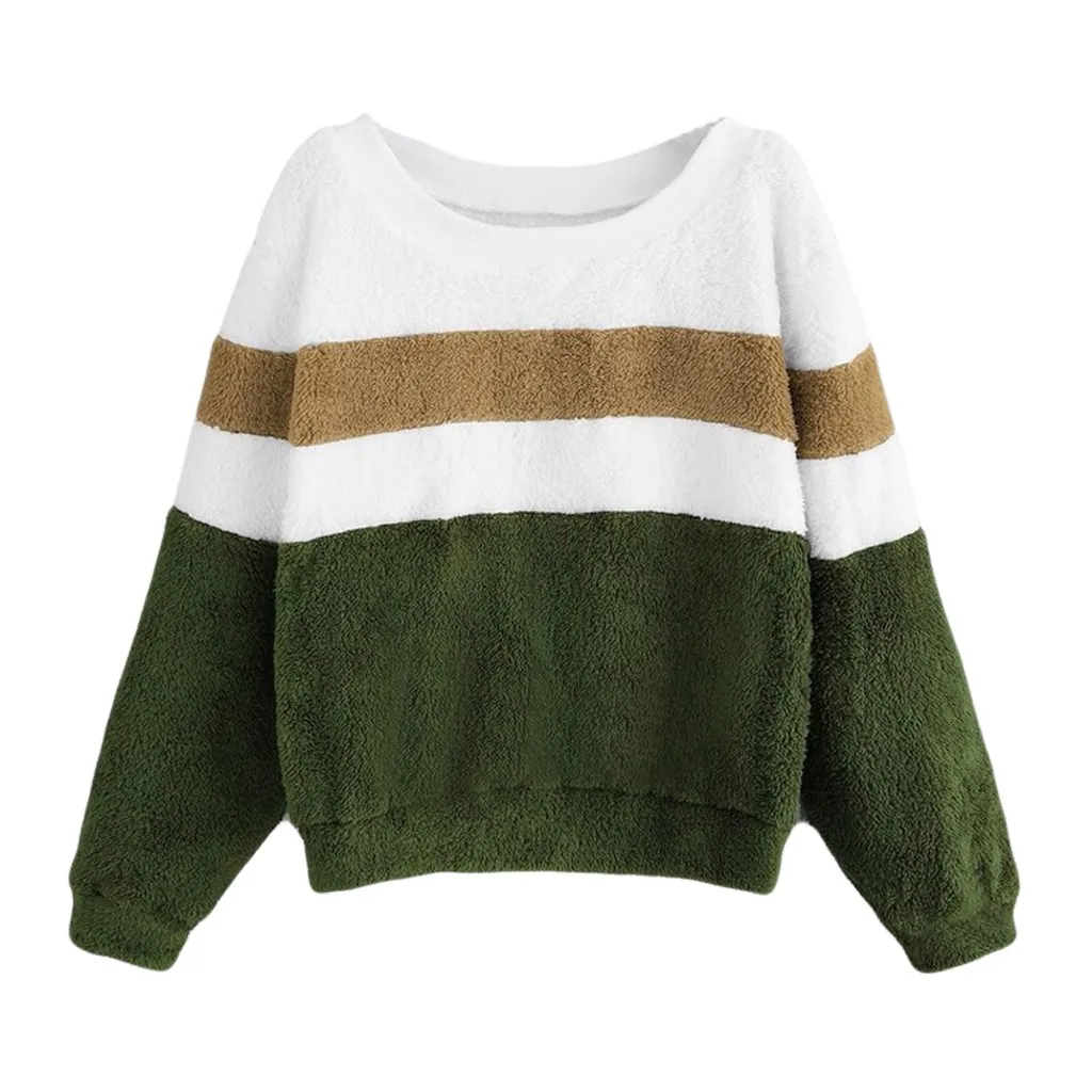 

Faux Fluffy Teddy Hooded Hoodies Womens streetwear Women Casual Stitching Contrast Color hoodie Sports Lamb Plush Sweatshirt