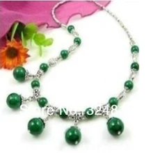 Для женщин чарующий Тибет натуральный зеленые ожерелья 265DFT4