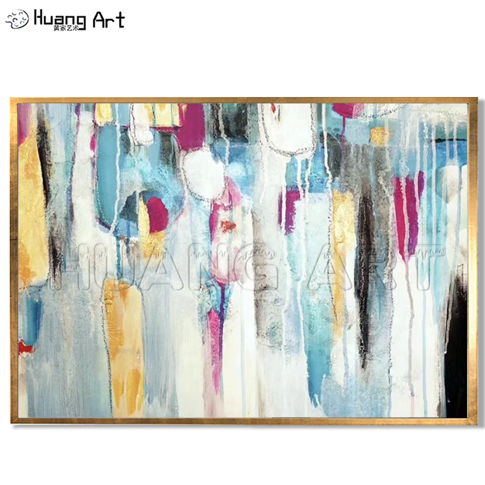 

Wholesale Colorful Abstract Oil Painting on Canvas for Living Room Wall Decor Hand Painted Modern Texture Abstract Hang Painting