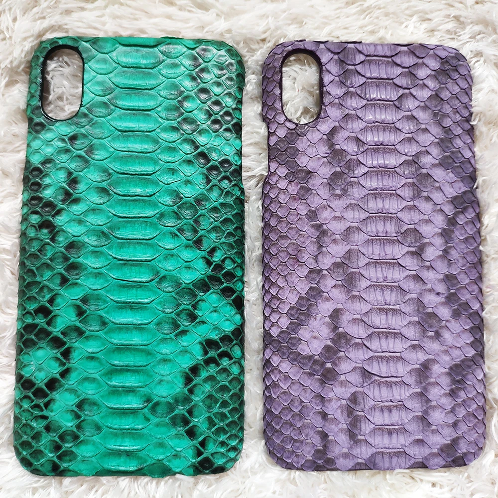 

Luxury Genuine Boa Python Skin Leather Back Phone Case Real Snake Protective Cover for iPhone 6 6S 7 8 Plus X XR XS MAX