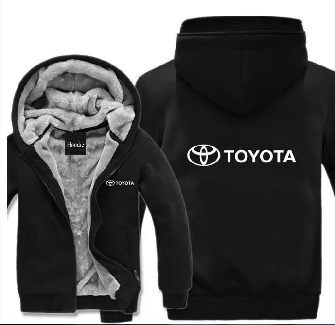 

New Toyota hoodie fashion car hooded jacket car autumn and winter warm zipper thick jacket motorcycle sports hoodie