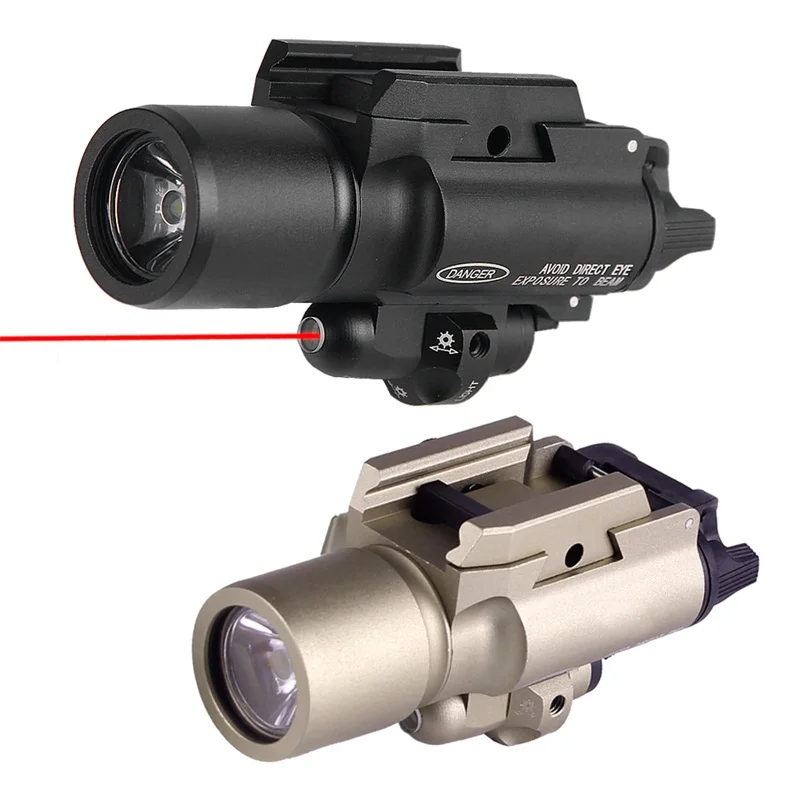 Tactical X400 LED Handgun Flashlight Weapon Light With Red Laser Sight Combo For Airsoft Hunting Shooting (27)