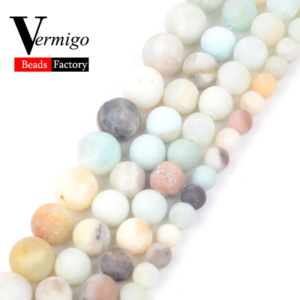 

Natural Stone Beads Matte Amazonite Spacer Loose Beads For Jewelry Making Diy Bracelet Necklace Perles Round Beads 4 6 8 10 12mm