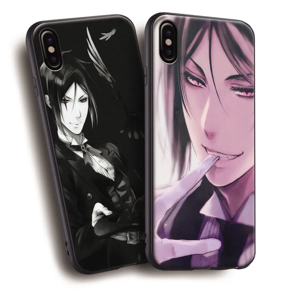 

Sebastian Michaelis Black Butler Soft Silicone Phone Case Cover Shell For Apple iPhone 5 5s SE 6 6s 7 8 Plus X 10