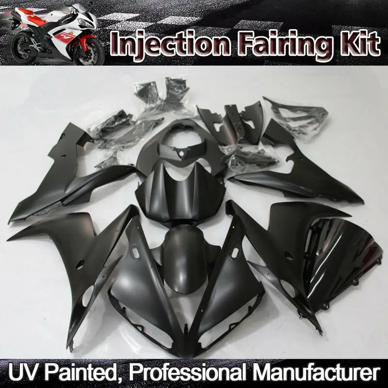 

ZXMT Matte Black Gloss Black Fairing Kit for Yamaha YZF R1 2004 2005 2006 ABS Injection Bodywork UV light curing paint