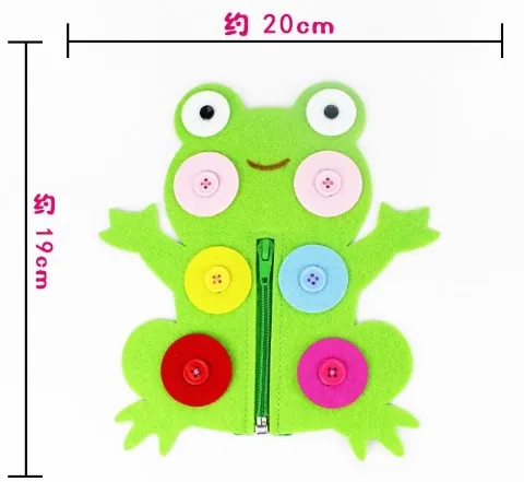 ZY DIY So Cute 10 фирменных дизайнов Счастливые Животные со съемной кнопкой напечатанные фетровые Детские Нетканые украшения ручной работы DIY Fel - Цвет: Frog