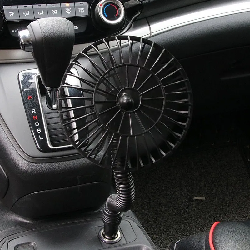 

12V Electric Car Fan Strong Wind Low Noise Summer Adjustable Cigarette Lighter Air Cooling Fan