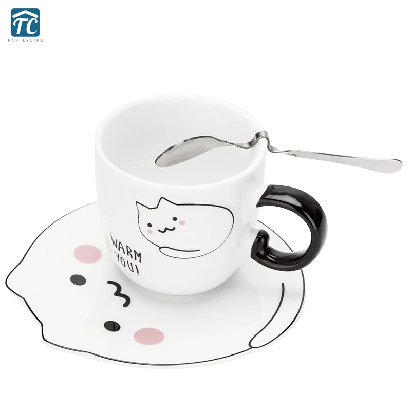 

Cute Cat Cafe Oatmeal Coffee Mug Drinking Cups Large Capacity Retro Style Ceramic Milk Breakfast Mugs Water Tea Cup Drinkware