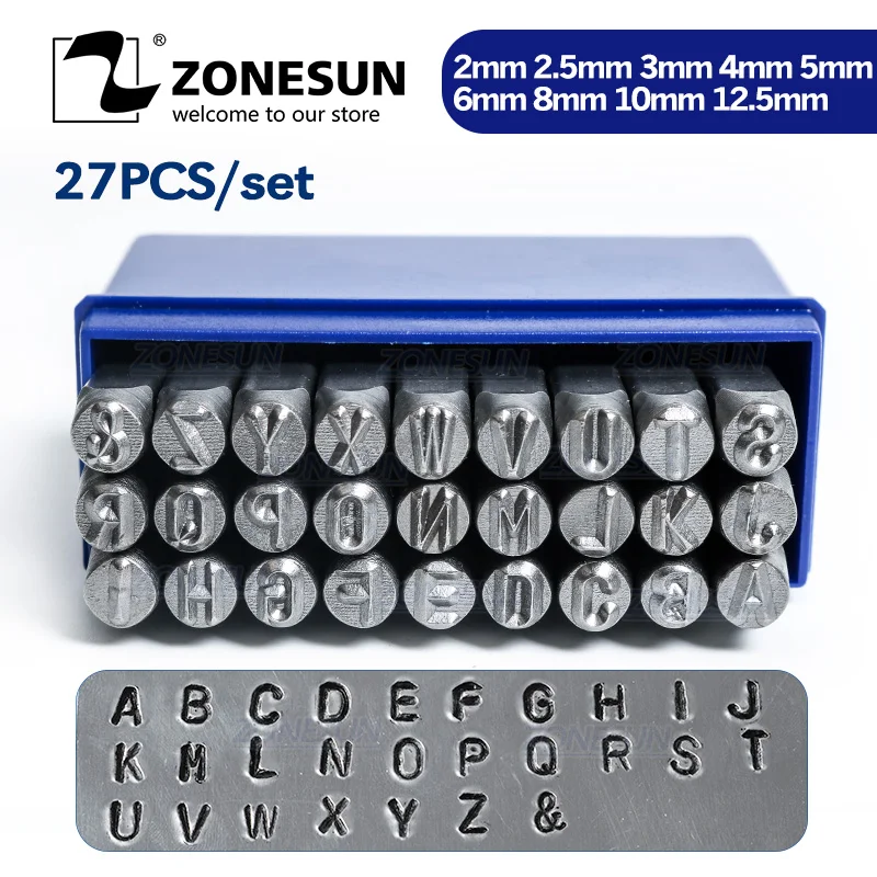 

ZONESUN Letter Stamp 2/3/4/6 mm Stamp Alphabet Stamp Letter Punch Craft Metal Die Punch Die Letter from A to Z Punch Alphabet