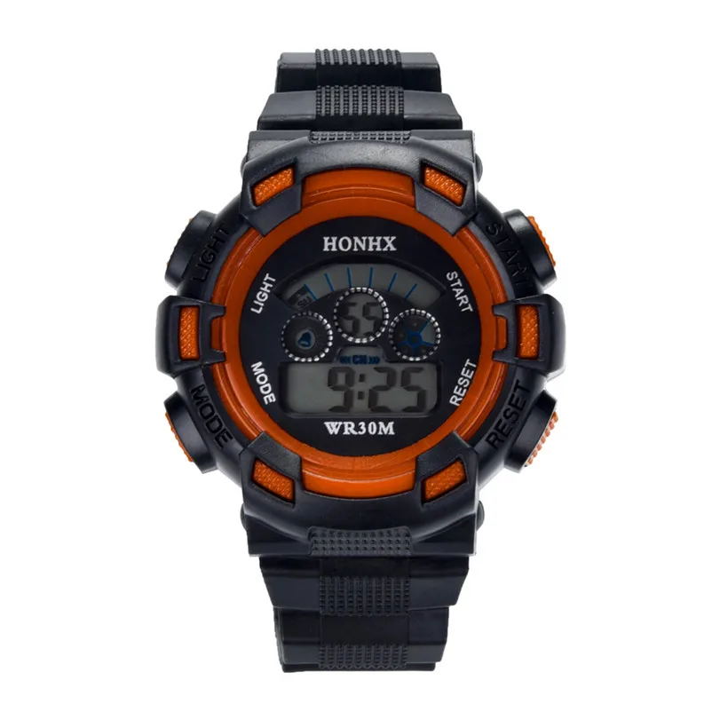 Модные водонепроницаемые часы детские часы для мальчиков цифровой светодиодный Кварцевый Будильник Дата спортивные электронные кварцевые наручные часы - Цвет: orange